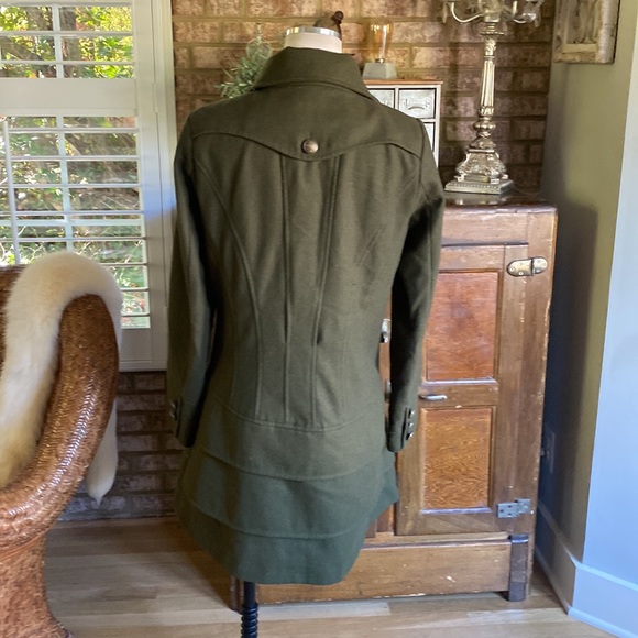 New York & COMPANY MILITARY STYLE BUTTON WOOL BLEND PEA COAT MEDIUM NO BELT - Picture 5 of 10
